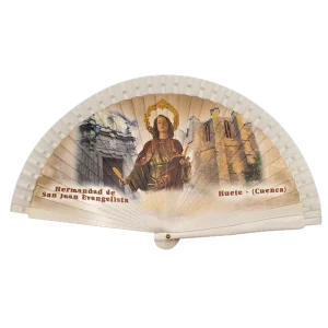 Abanico religioso de la Hermandad de San Juan Evangelista