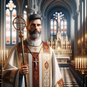 báculo religioso en una misa